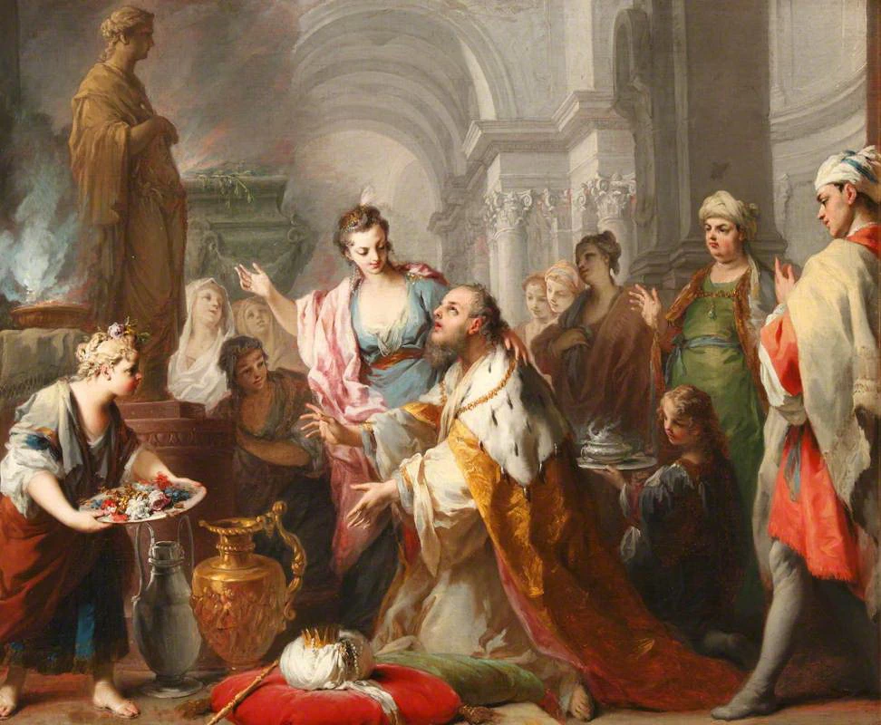 Salomone sacrifica agli idoli delle sue mogli - Netional Treust